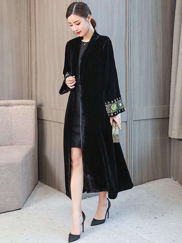 Casual Embroidered Long Robe