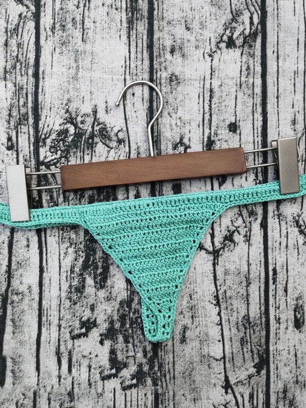 Solid Color Crochet Triangles Briefs