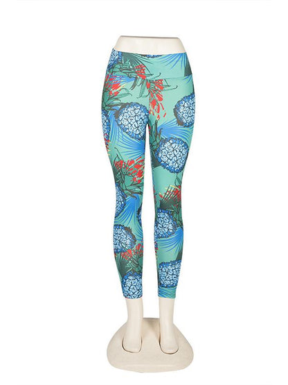 Pineapple Printed Empire Yoga Leggings