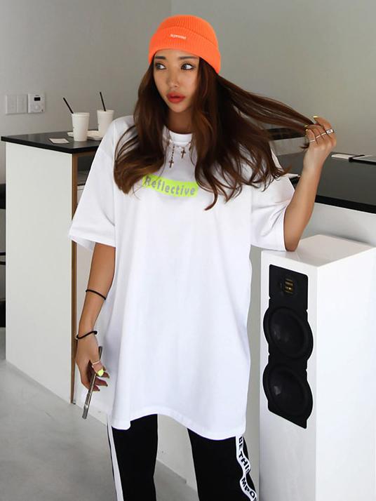 Fashion Loose Contrast Color Printed T-Shirts Tops