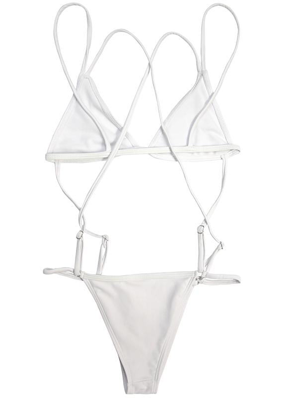 Triangle Plain Bikinis Swimwear