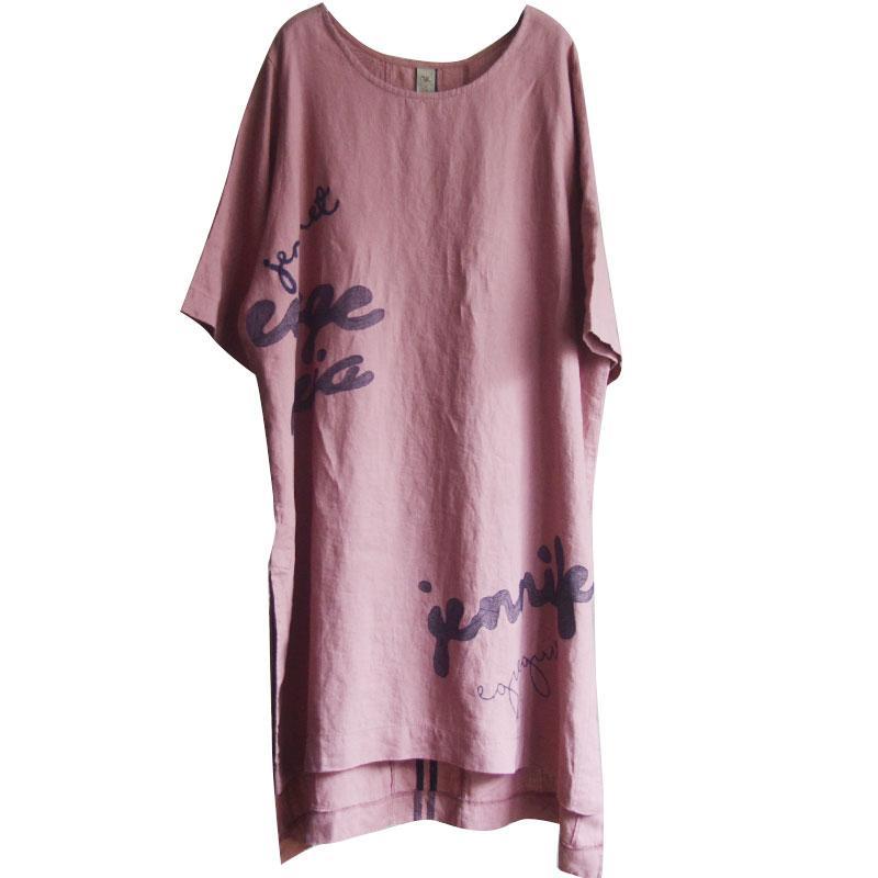 Casual Round Neck Cotton Embroidery Dress