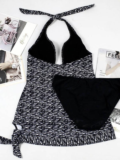Halter-neck Printed Tankinis Swimwear
