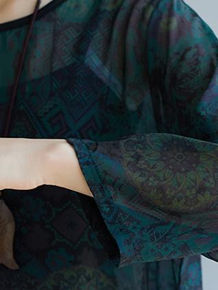 Chiffon Plus Size Loose Printed Leisure Suits