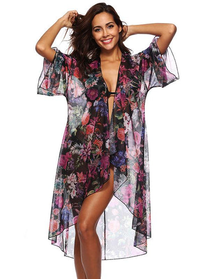 Fashion Flared Sleeves Cover-Up