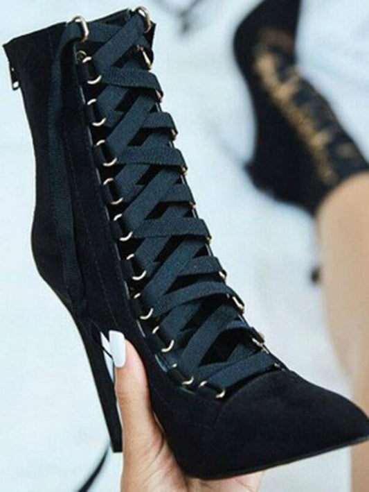 Bandage Hollow High Heel Booties
