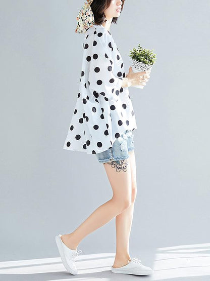 Plus Size Loose Polka-dot T-shirt