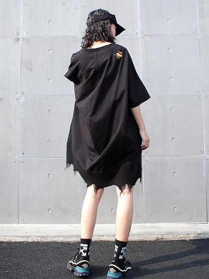 Oversize Shredded Long T-Shirt