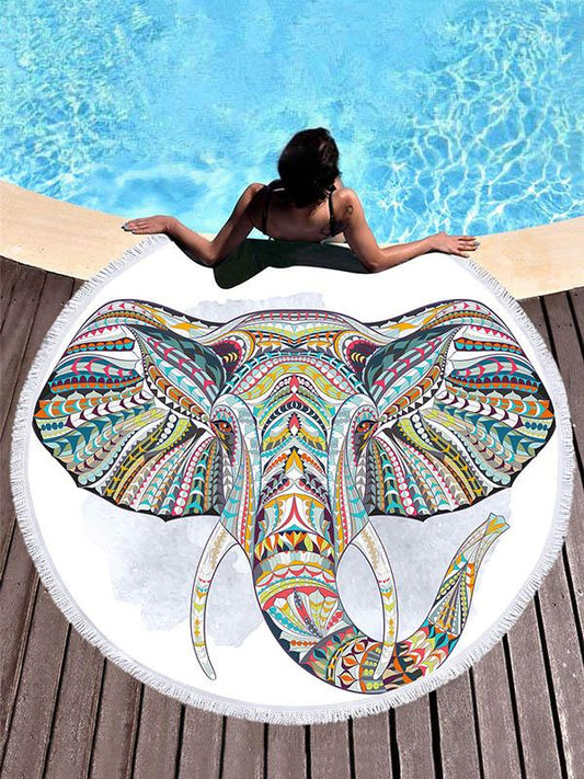 Elephant Head Printed Lucky Beach Mats