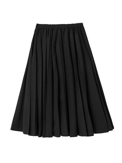 Stylish Solid Color Irregular Empire Waisted Pleated Skirts