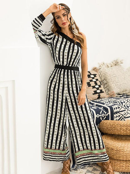Floral Off-the-shoulder Bohemia Jumpsuits