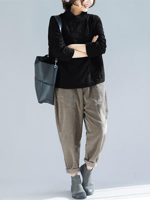 Original Solid High Collar Hoodies&Sweatshirts