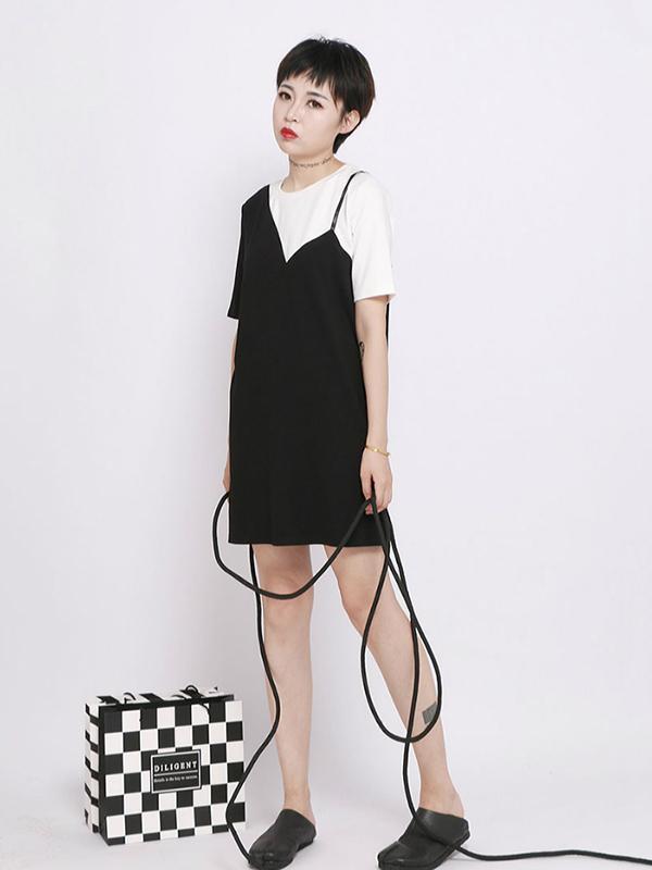 False Two Split-Joint Dress