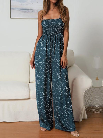 Polka-dot Spaghetti-neck Jumpsuits Bottom