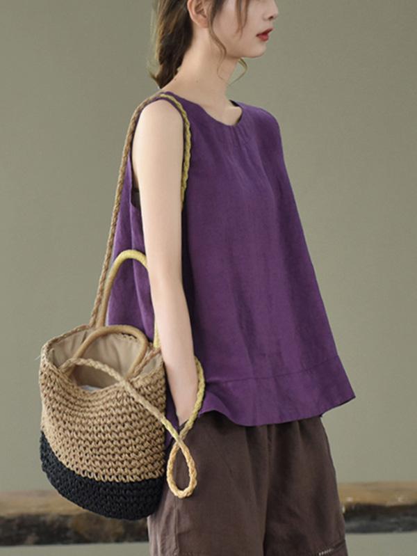 Original Solid Sleeveless Round-Neck Vest
