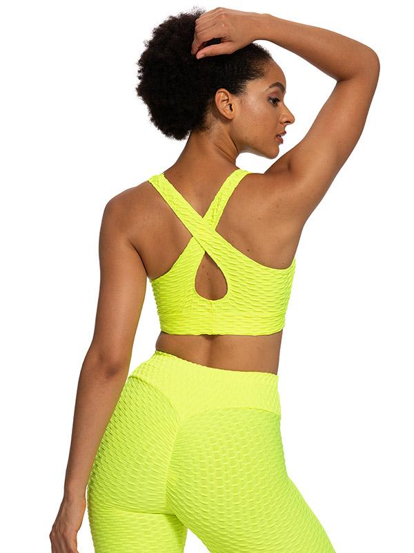 Wrap Solid Color V-Neck Sports Bra