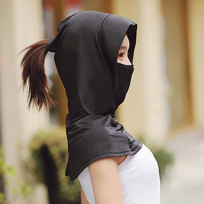 Solid Color Gauze Ice Silk Mask Multi-Functional Sunscreen Hat