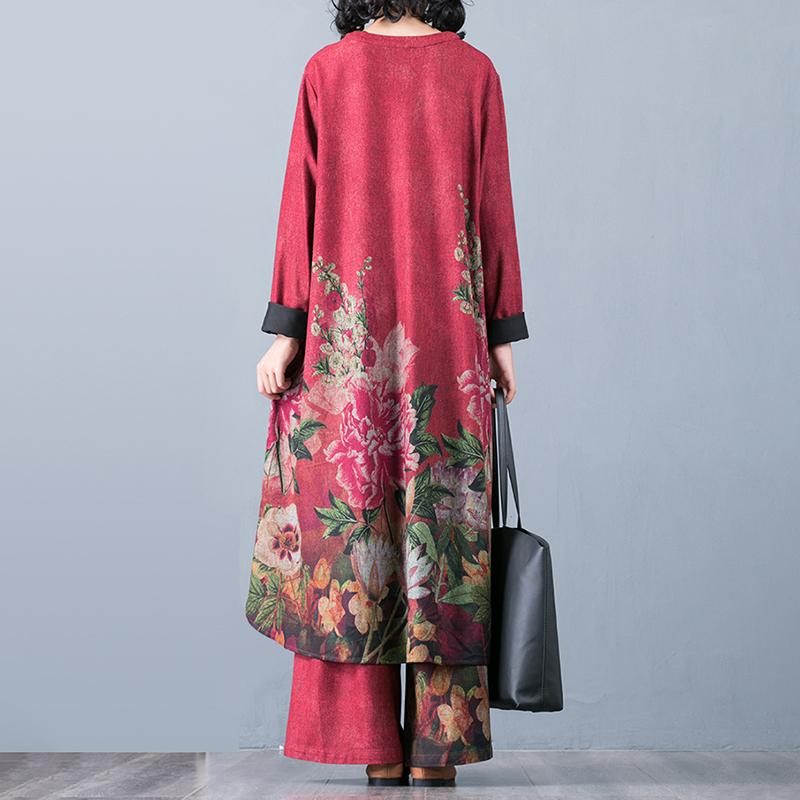 Buykud Comfortable Soft Floral Printed Two Piece Suit