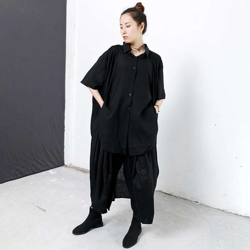 Double Layer Solid Color Personality Shirt