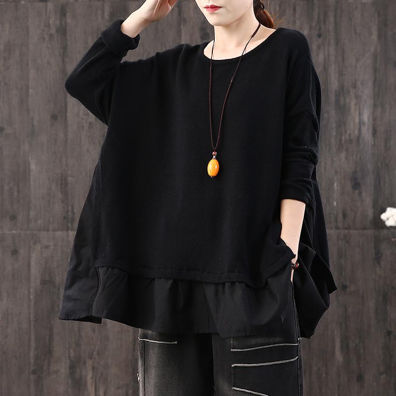 Buykud Casual Loose Fake Two-piece Pullover Blouse