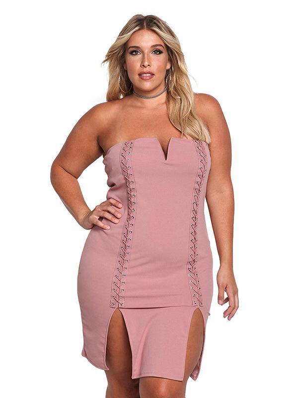 Sexy Wrap Sleeveless Bandage Solid Mini Dresses