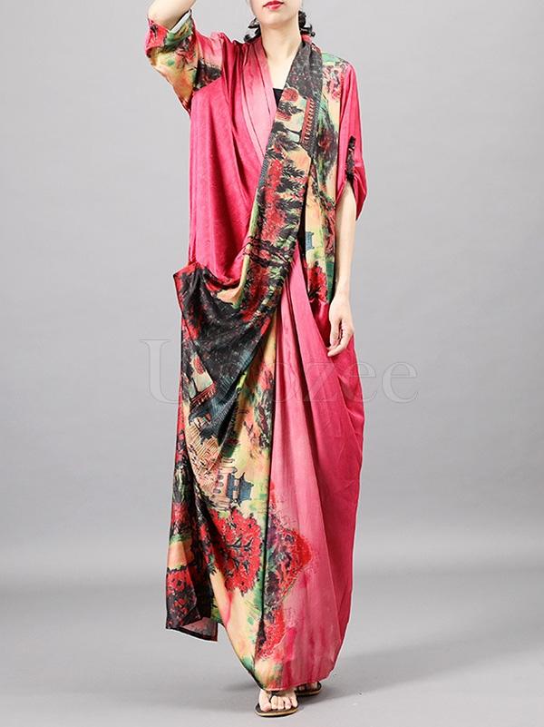 Casual Split-joint Silk Long Dress