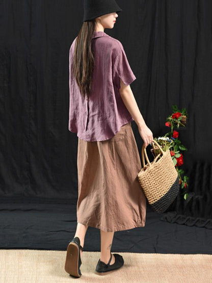 Vintage Casual Linen Skirt