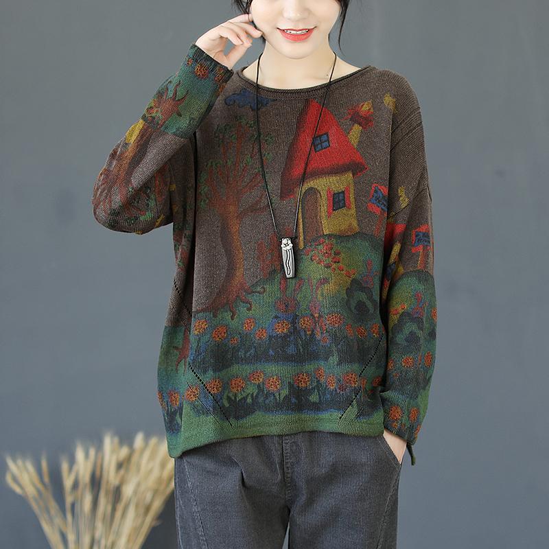 Buykud Print Soft And Comfortable Sweat-Absorbent Breathable Sweater