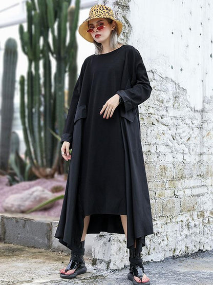 Loose A-line Cropped Long Dress