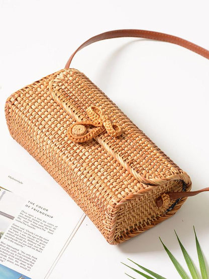 Rattan Bowknot Fresh Little Bag