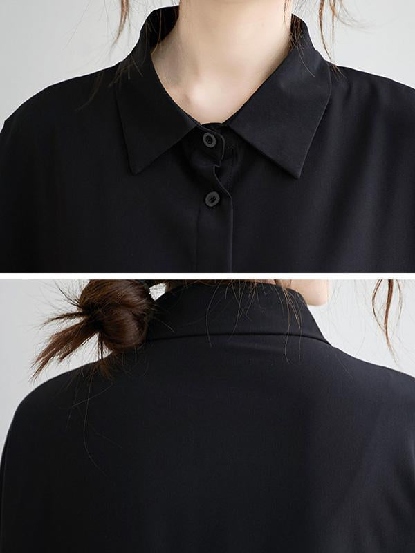 Original Cartoon Printed Round-Neck Shirt Dress