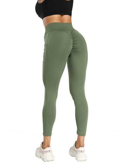 Sexy Wrap Solid Color High Waist Sports Leggings