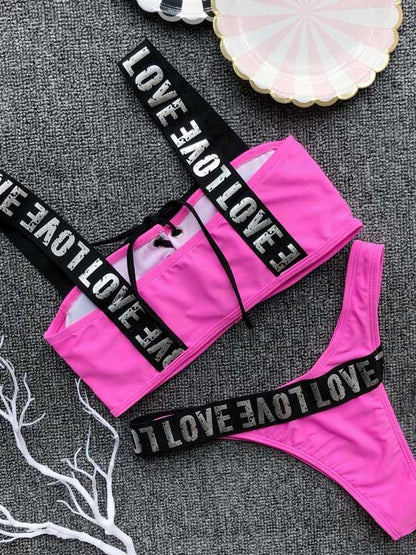 Lace-up Bikinis Swimwear