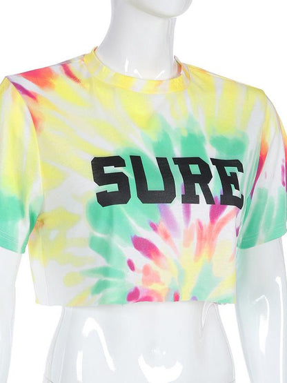 Letter Printed Cut Out Tees