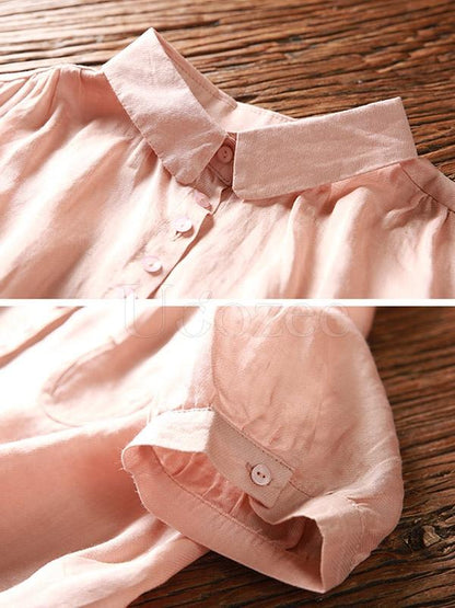 Retro Linen Hemline Tops