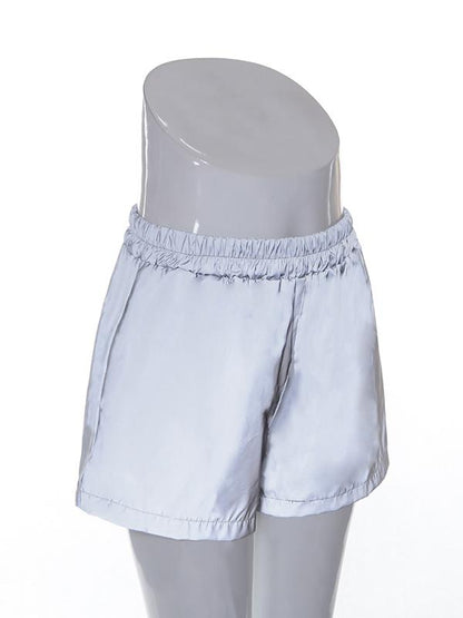Solid Elastic Sport Shorts