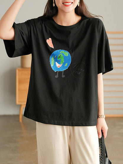 Original Cartoon Printed T-Shirts Tops