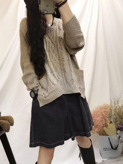 Original Printed High-low Pocket Sweater