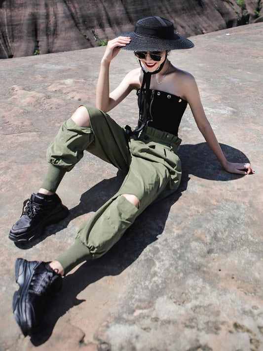 Loose Light Shredded Tooling Overalls