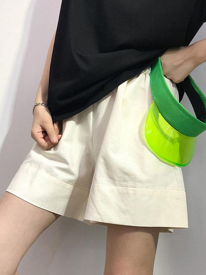 Solid Wide Leg Shorts