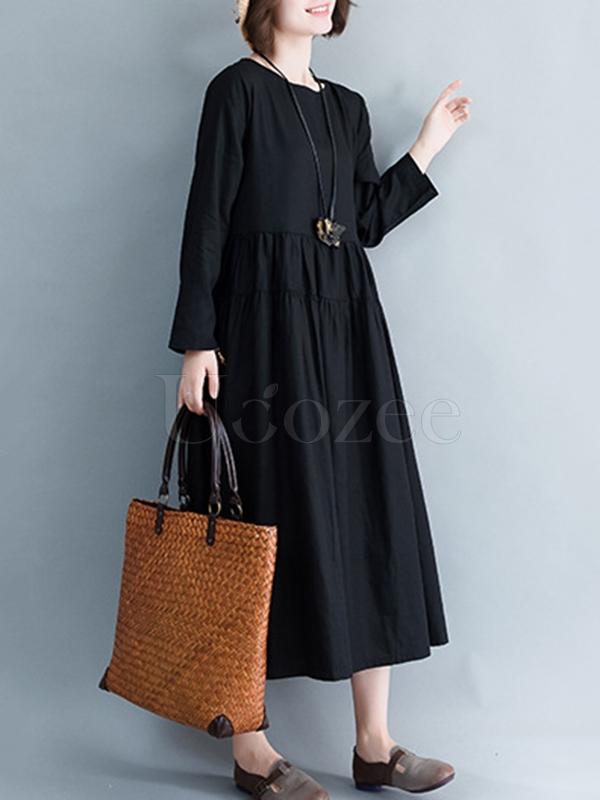 Casual Cotton Simple Long Dress