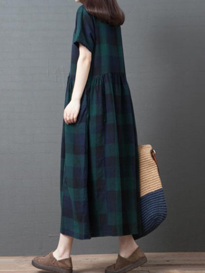Oversize Plaid Fashion Dress