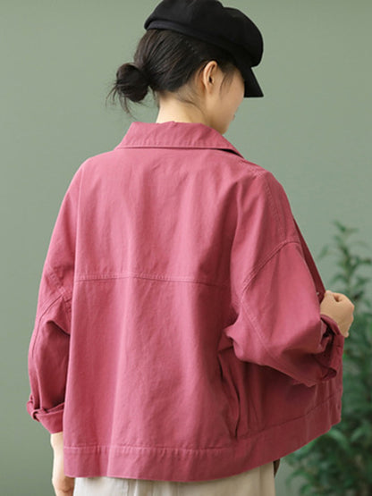Urban Solid Color Lapel Single Breasted Jacket