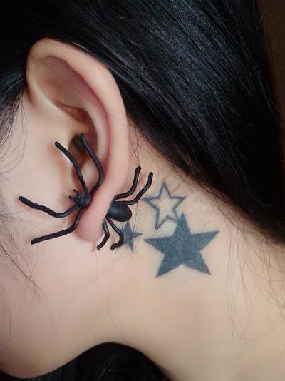 Punk Wacky Black Spider Earring Accessories