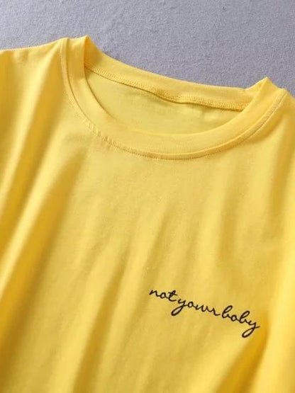 Casual Loose Letter Round-neck T-shirt