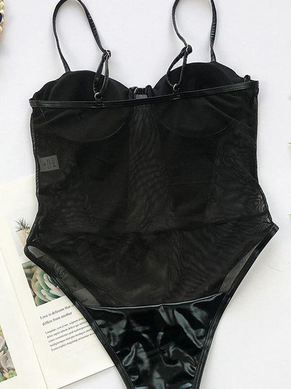 Spaghetti-Neck Sweetheart One-Piece Swimwear