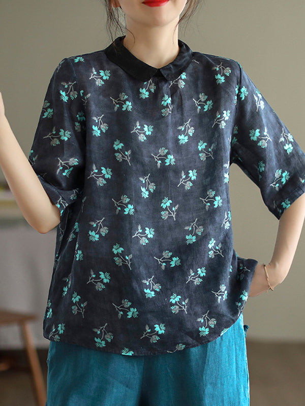 Urban Loose Floral Printed Half Sleeves T-Shirt
