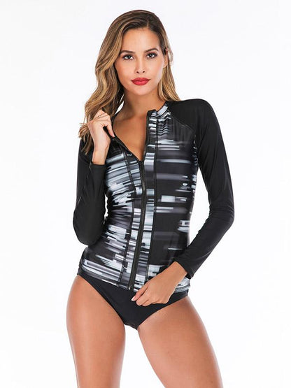 Tie Dye Zipper Two Pieces Wetsuit