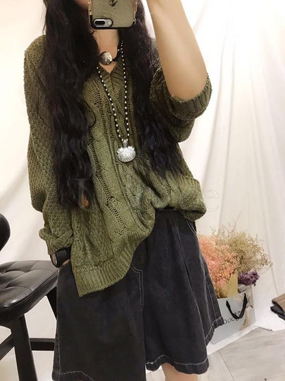 Original Printed High-low Pocket Sweater