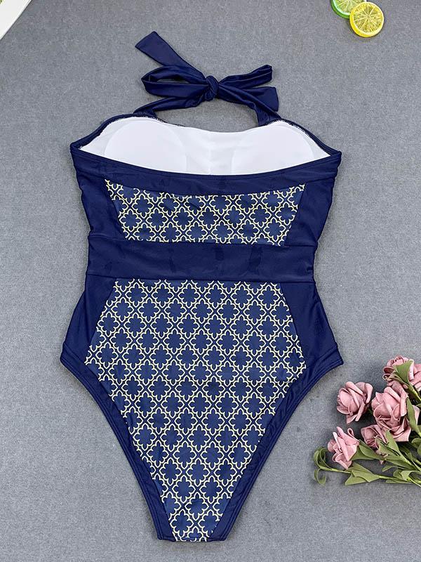 Strapless Splice One-Piece Swimwear
